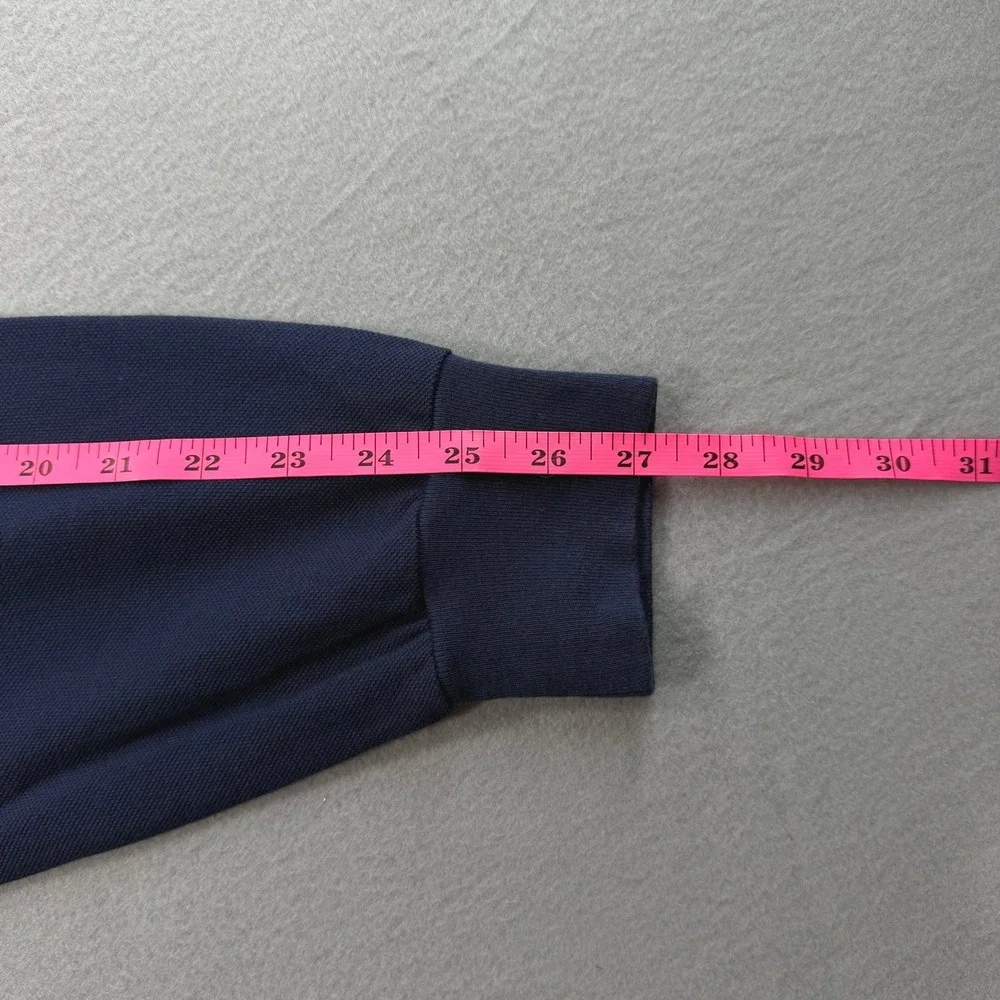 Polo Ralph Lauren Men's Navy Blue Polo Shirt Sz L Long Sleeve Pique Cotton